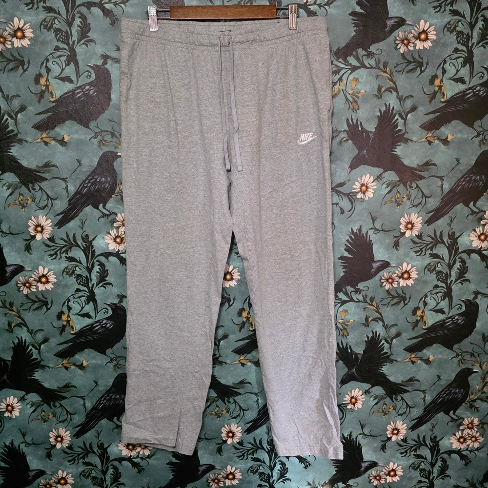 Nike Sweatpants Heather Gray Embroidered Logo Straight Leg Relaxed XXL Sporty